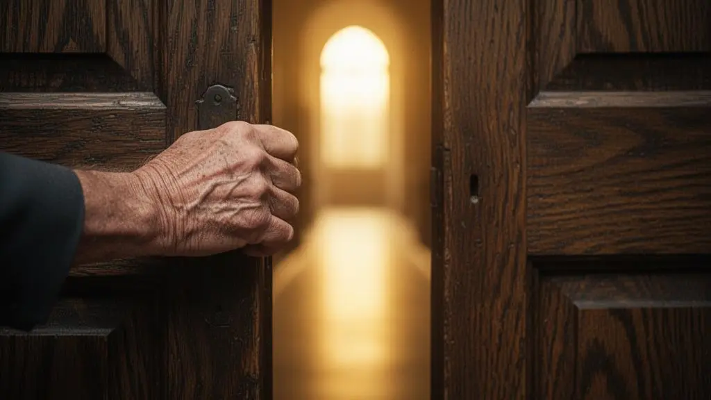 Une main ouvrant une porte lumineuse symbolisant l'accès aux droits à la formation professionnelle