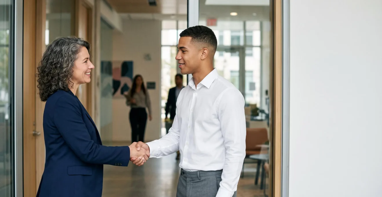 Jeune diplome lors d'un entretien d'embauche symbolisant les formations recherchees par les recruteurs en France