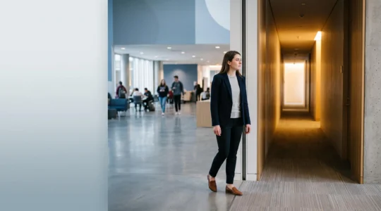 Jeune diplôme observant un chemin professionnel se dessiner, symbole de la formation complémentaire qui renforce l'employabilité