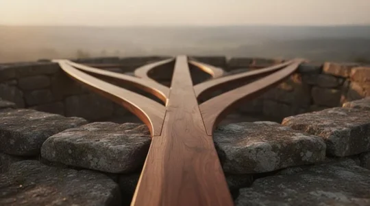 Un pont symbolique se divisant en plusieurs chemins lumineux au coucher du soleil, illustrant les multiples opportunités de carrière offertes par une formation polyvalente