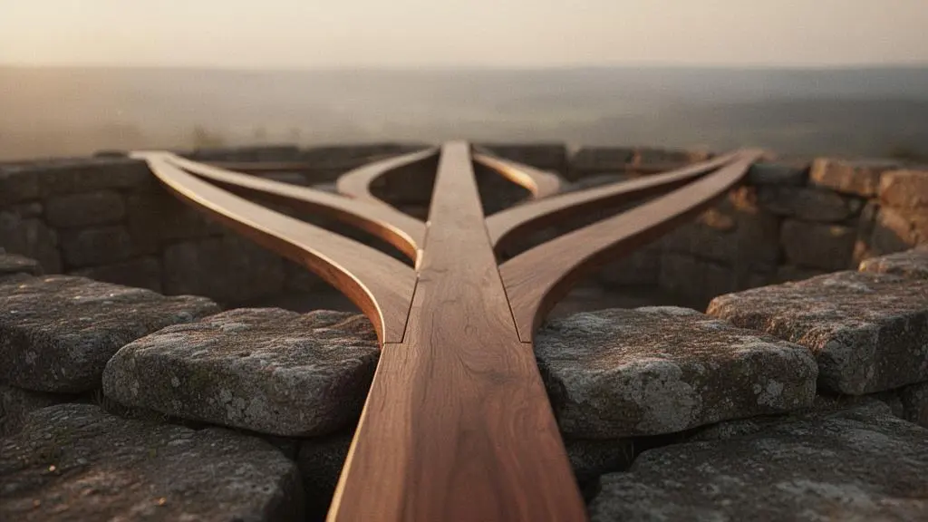 Un pont symbolique se divisant en plusieurs chemins lumineux au coucher du soleil, illustrant les multiples opportunités de carrière offertes par une formation polyvalente