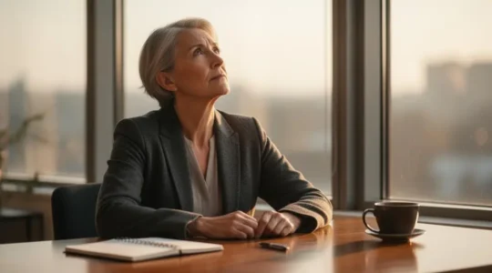 Portrait d'une personne en pleine reflexion, symbolisant la decouverte de talents professionnels caches depuis longtemps