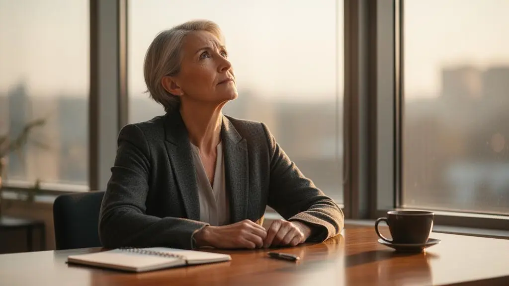 Portrait d'une personne en pleine reflexion, symbolisant la decouverte de talents professionnels caches depuis longtemps