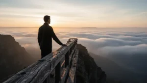 Une personne trace une trajectoire professionnelle claire vers un horizon lointain, symbole d'un plan de formation sur 5 ans construit de manière proactive.