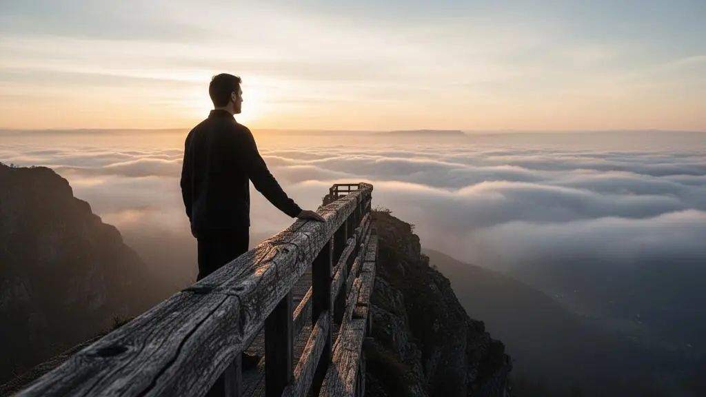 Une personne trace une trajectoire professionnelle claire vers un horizon lointain, symbole d'un plan de formation sur 5 ans construit de manière proactive.